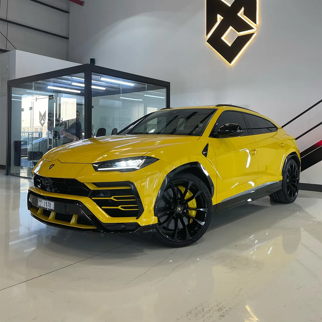Clear paint protection film on a Lamborghini Urus at Modcare
