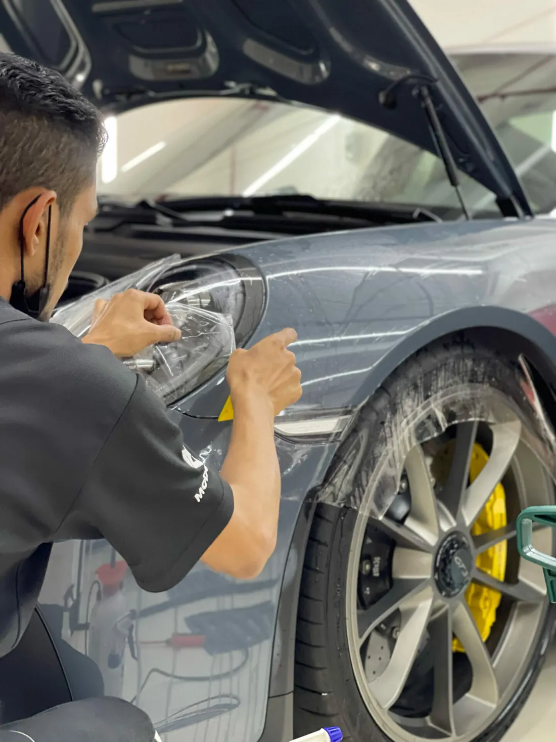 The Defender's flat planes and tight details demand consistent alignment. detail