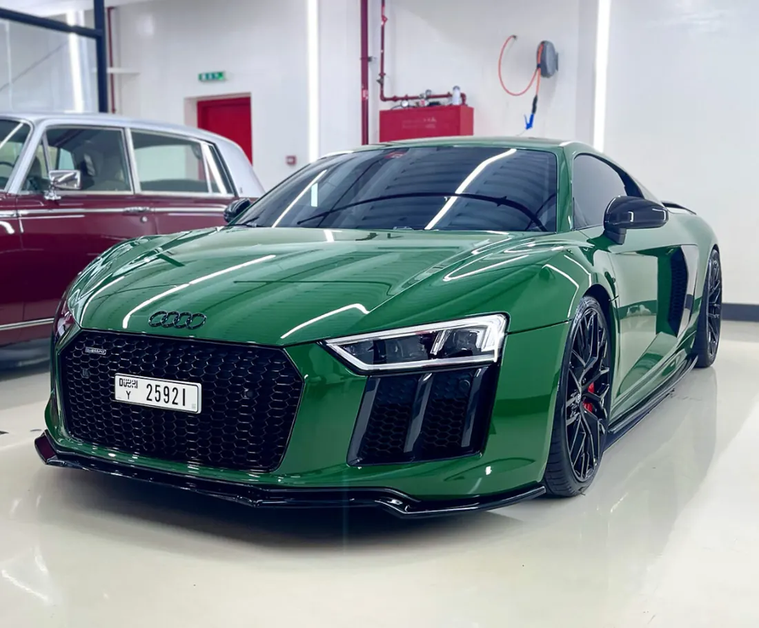 Green Audi R8 wrap completed by Modcare